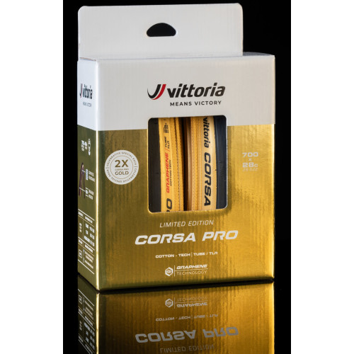 Riepas 28" Vittoria Corsa PRO TLR Double Pack 700x28c / 28-622 GOLD Limited edition