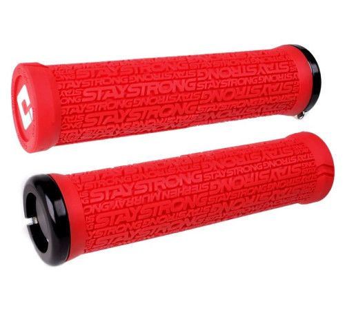 Stūres rokturi ODI Stay Strong v2.1 Lock-On Red/Black