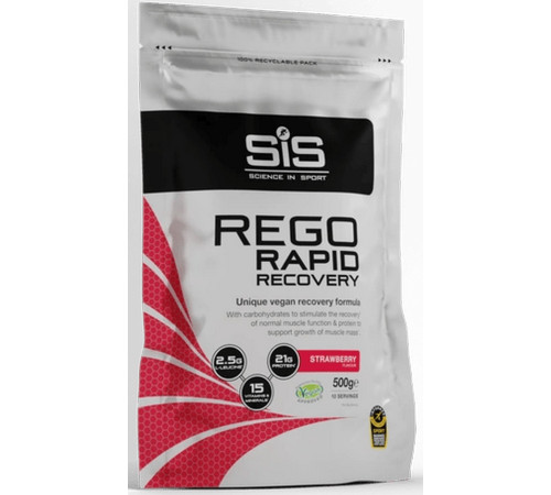 Sports nutrition powder SiS Rego Rapid Recovery Strawberry 500g