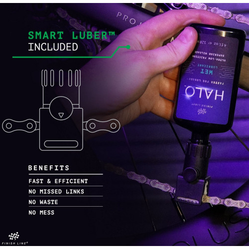 Ķēdes eļļa Finish Line HALO Wet 120ml + Smart Luber