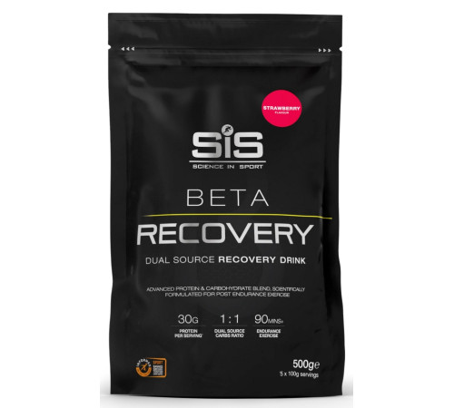 Sports nutrition powder SiS Beta Recovery Strawberry 500g