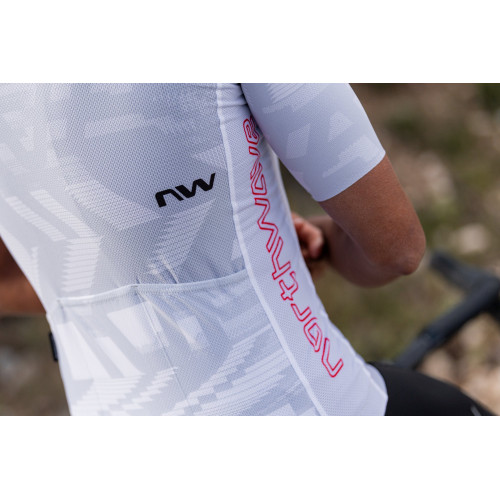 Velos krekls Northwave Blade Air S/S light grey-radiant red-L