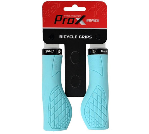 Stūres rokturi ProX GP-35 130mm Ergo Lock-on cyan