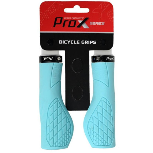 Stūres rokturi ProX GP-35 130mm Ergo Lock-on cyan