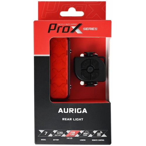 Aizmugurējais lukturis ProX Auriga COB LED Brake Alarm 300Lm Memory USB