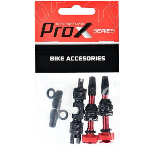Ventiļu komplekts ProX Tubeless + key 40mm red
