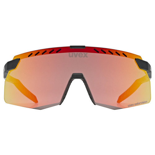 Glasses Uvex pace stage S CV black matt / racy red