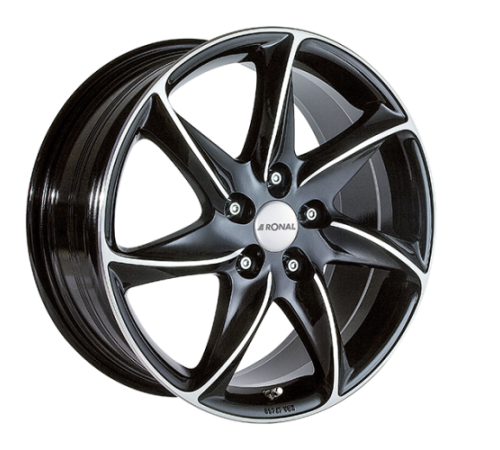 15" 4x108 Ronal R51 JET BLACK-FRONT CUT ET42 6.5J