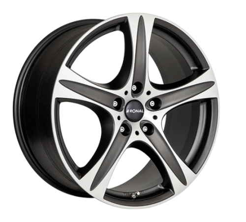 20" 5x130 Ronal R55 SUV MATT BLACK-FRONT CUT ET55 9.5J