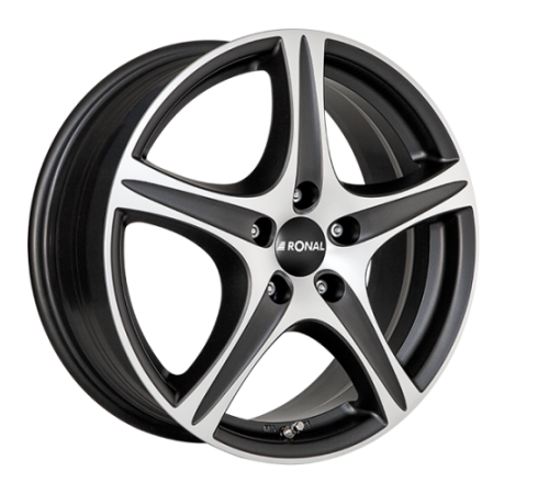 15" 4x100 Ronal R56 MATT BLACK-FRONT CUT ET43 6.0J