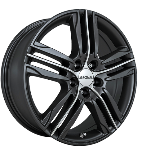 19" 5x120 Ronal R57 MATT BLACK-FRONT CUT ET50 7.5J