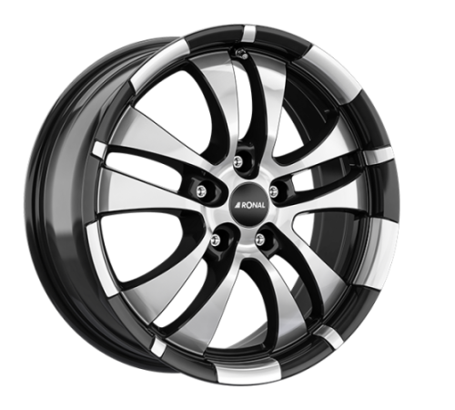15" 4x100 Ronal R59 JET BLACK-FRONT CUT ET35 6.0J