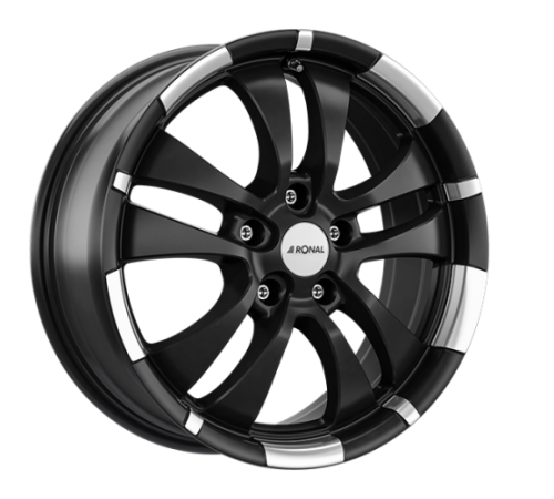 15" 4x100 Ronal R59 JET BLACK-MATT-RIM LIP CUT ET45 6.0J