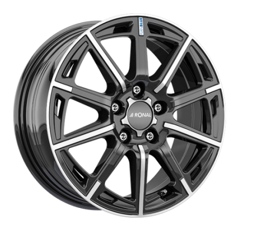 16" 5x105 Ronal R60 JET BLACK-FRONT CUT ET39 6.5J