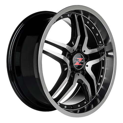 18" 5x112 Barzetta GT Black Polished Chrome Rivets ET45 8J