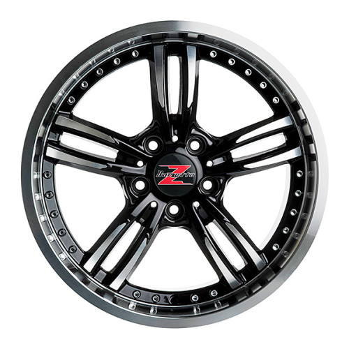 18" 5x120 Barzetta Mi6 Black Polished Chrome Rivets ET20 8J