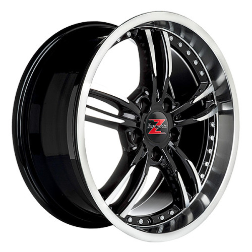 18" 5x120 Barzetta Mi6 Black Polished Chrome Rivets ET20 8J