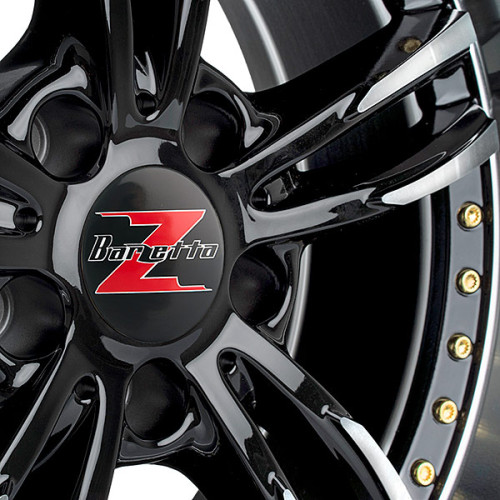 18" 5x120 Barzetta Mi6 Black Polished Gold Rivets ET20 8J