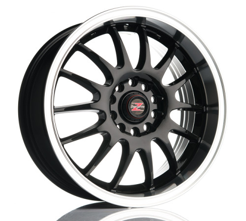 16" 4x114.3 Barzetta Player Black LipPolish ET38 7J