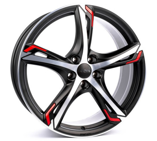 20" 5x112 Ronal R62 Red JET BLACK ET40 8.5J