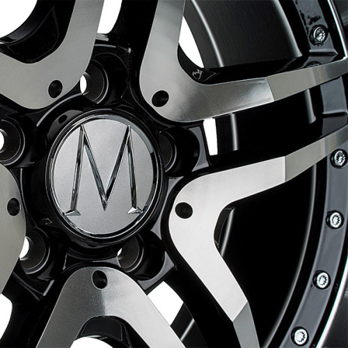 18" 5x112 Melchior GT Black Polished Chrome Rivets ET35 8J