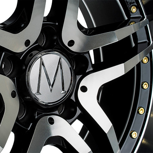 18" 5x112 Melchior GT Black Polished Gold Rivets ET35 8J