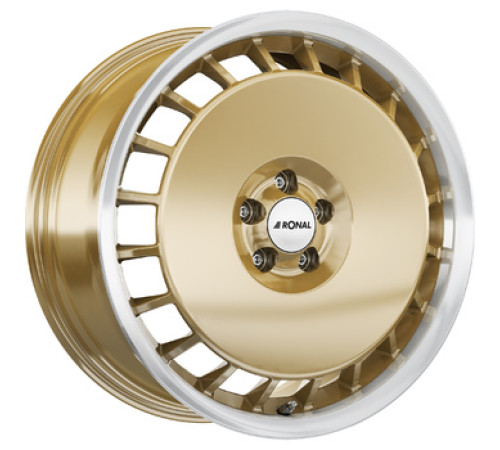 18" 5x120 Ronal R50 AERO RACING GOLD-RIM LIP CUT ET50 8.0J