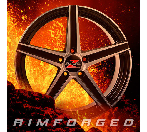 18" 5x108 Barzetta Vulcanus Black Polished RIMFORGED ET40 8J