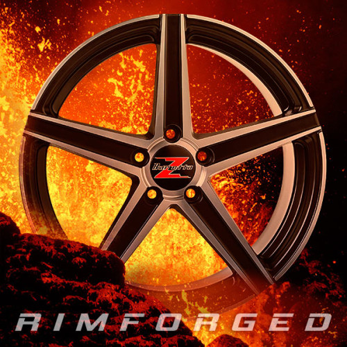 18" 5x108 Barzetta Vulcanus Black Polished RIMFORGED ET40 8J