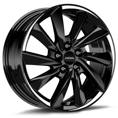 18" 5x114,3 Ronal R70 JET BLACK-WHITE TAIL ET35 7.5J