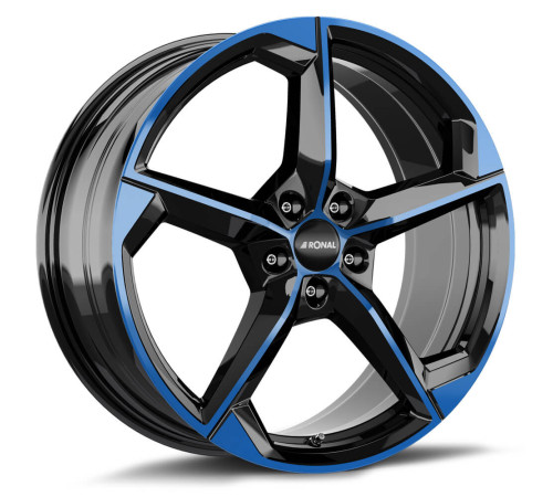 20" 5x112 Ronal R66 JET BLACK-BLUE TINTED ET45 8.5J