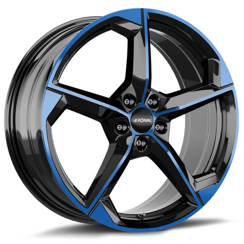 20" 5x112 Ronal R66 JET BLACK-BLUE TINTED ET45 8.5J