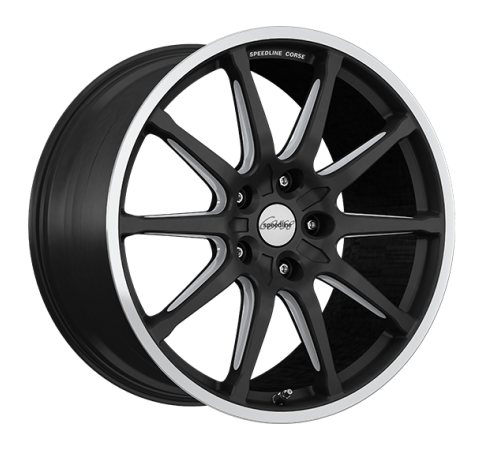 19" 5x108 Speedline SC1 Motorismo RACING BLACK-MATT-RIM LIP CUT ET50 8.0J