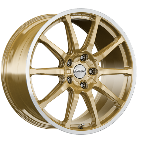 19" 5x108 Speedline SC1 Motorismo RACING GOLD-RIM LIP CUT ET50 8.0J