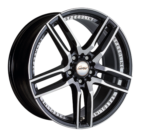 18" 5x112 Speedline SL1 Imperatore BLACK GLOSSY-FRONT & REAR CUT ET35 8.0J