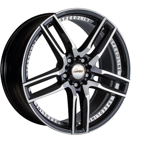 18" 5x108 Speedline SL1 Imperatore BLACK GLOSSY-FRONT & REAR CUT ET45 8.0J