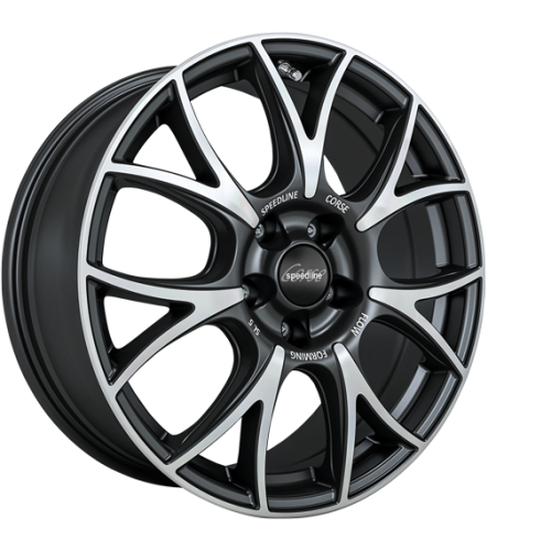 18" 5x112 Speedline SL5 Vincitore JET BLACK-MATT-FRONT CUT ET35 8.0J
