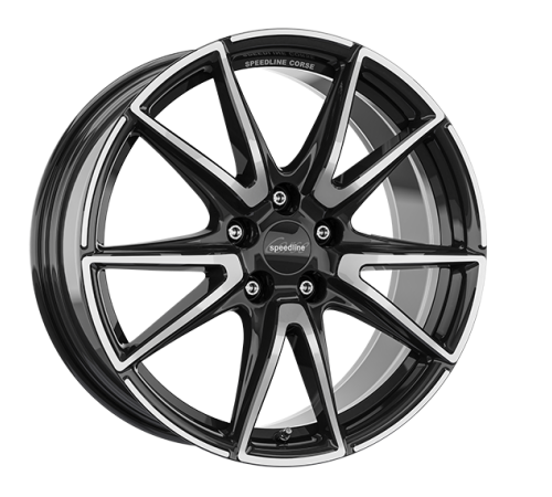 19" 5x108 Speedline SL6 Vettore JET BLACK-FRONT CUT ET42 8.5J