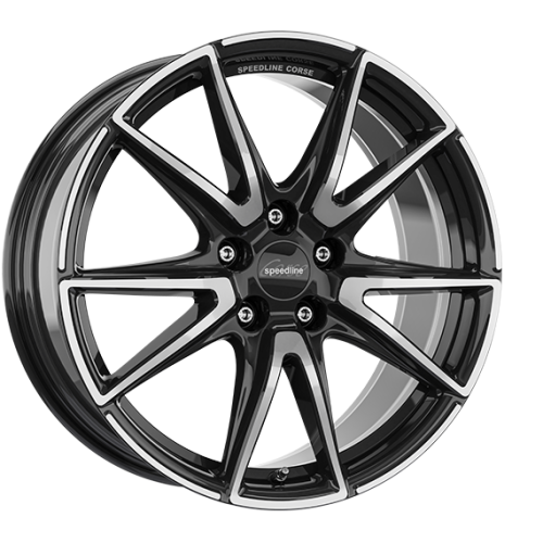 19" 5x108 Speedline SL6 Vettore JET BLACK-FRONT CUT ET42 8.5J