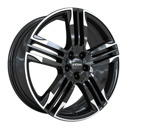 22" 5x120 Ronal R58 BLACK-RIM LIP CUT ET45 10.0J