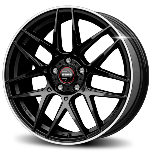 18'' 5x114.3 Momo Competizione Glossy Black Polished Lip ET40 8J