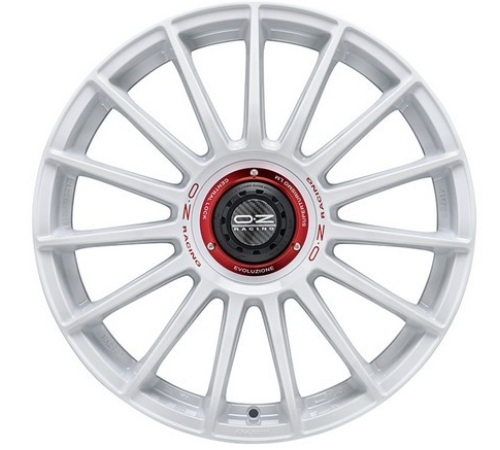 20'' 5x112 OZ Racing Superturismo Evoluzione WRC Race White Red Lettering ET30 8.5J