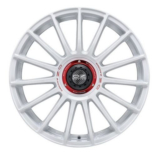 19'' 5x112 OZ Racing Superturismo Evoluzione WRC Race White Red Lettering ET38 8.5J