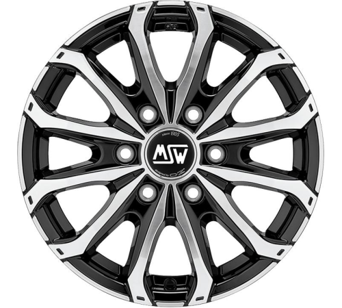 16'' 6x120 MSW 48 Van 6 Holes Gloss Black Full Polished ET50 6.5J