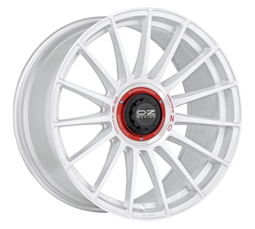 18'' 5x112 OZ Racing Superturismo Evoluzione WRC Race White Red Lettering ET48 8J