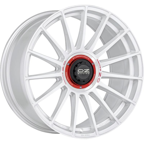 18'' 5x112 OZ Racing Superturismo Evoluzione WRC Race White Red Lettering ET48 8J