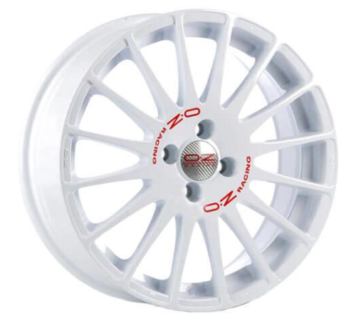 16'' 4x100 OZ Racing Superturismo WRC Race White Red Lettering ET37 7J
