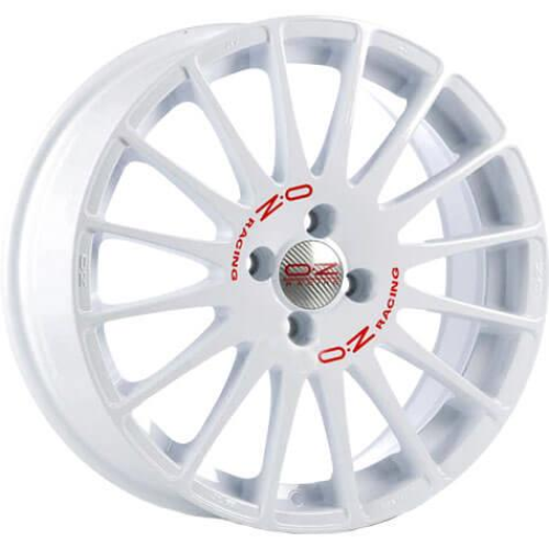 16'' 4x100 OZ Racing Superturismo WRC Race White Red Lettering ET37 7J