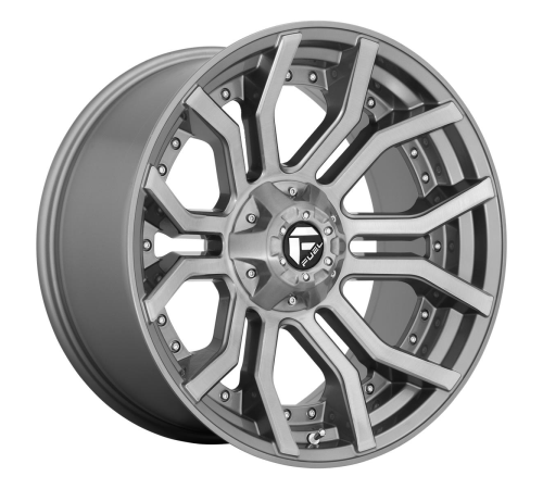 20'' 5x139.7 Fuel D713 Rage Platinum Brushed Gun Metal Tinted Clear ET-18 10J