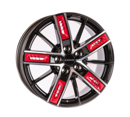 20" 5x114,3 Ronal R67 Red Left JET BLACK-FRONT CUT ET40 8.5J
